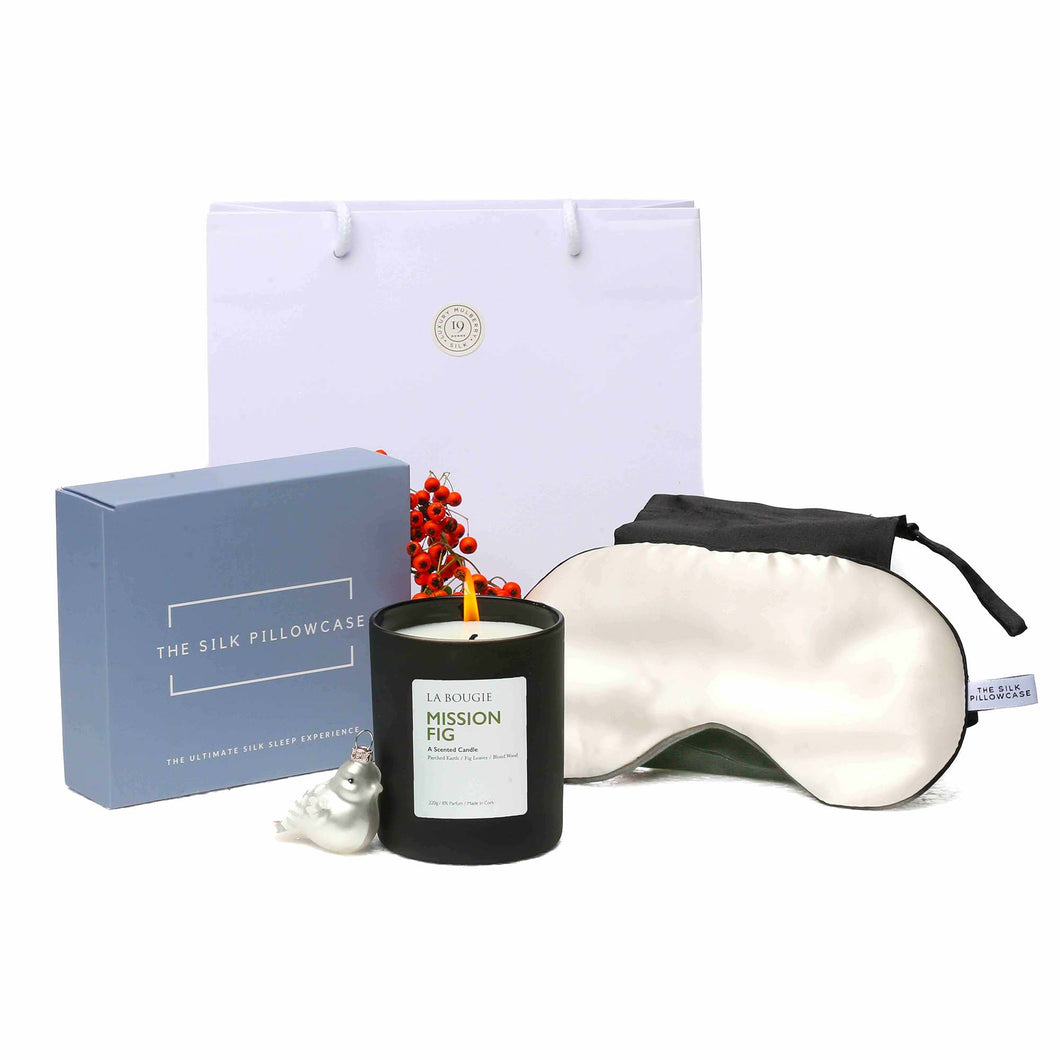The Dreamland Gift Set: Mission Fig Candle, Silk Pillowcase and Silk Sleep Mask (3pcs)